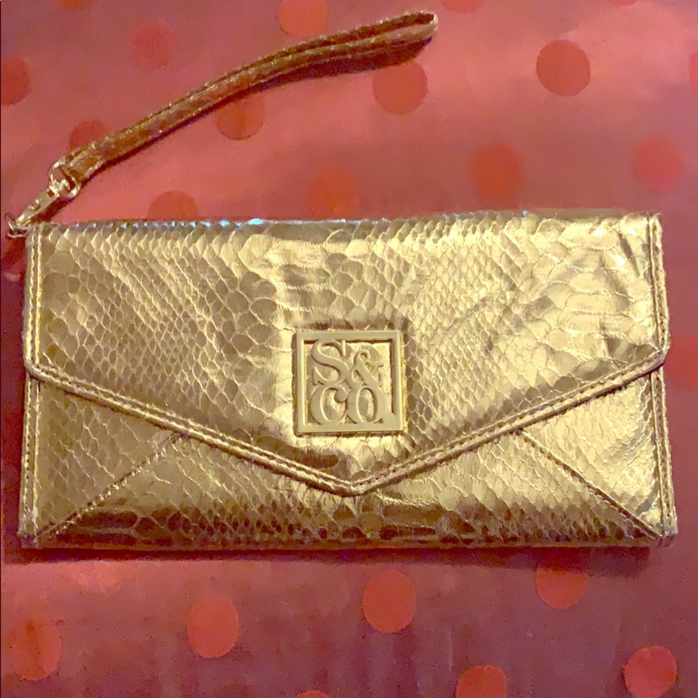 Metallic Gold Style and Company Wristlet Purse